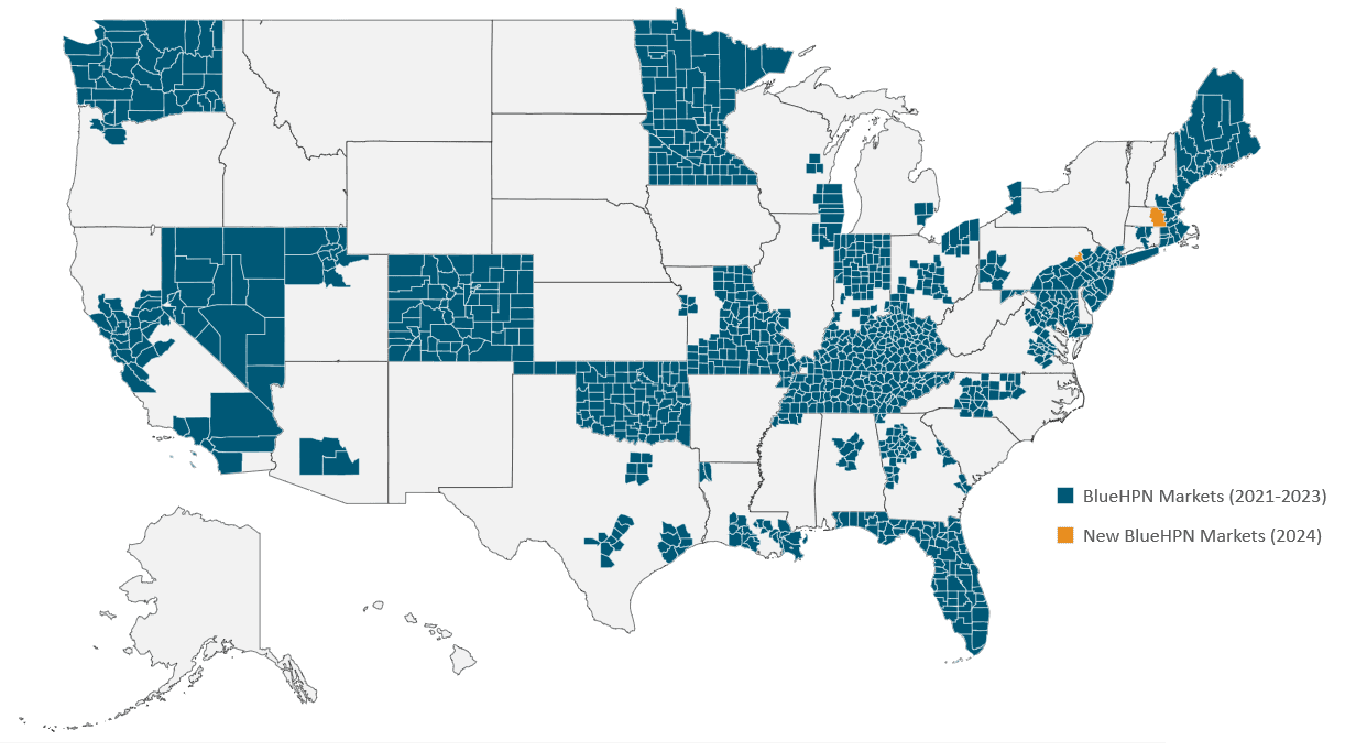 BlueHPN National Network Map