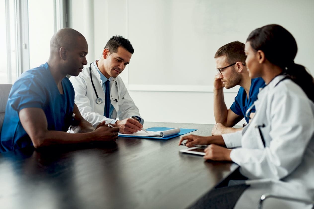 Blue hpn Doctors desk