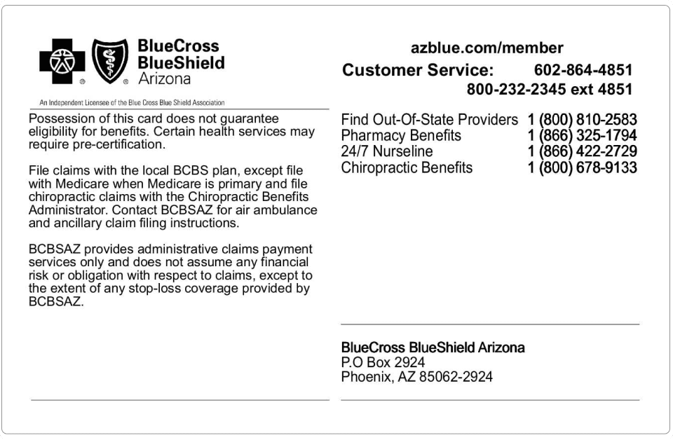 Member ID Card Sample for Contact Us