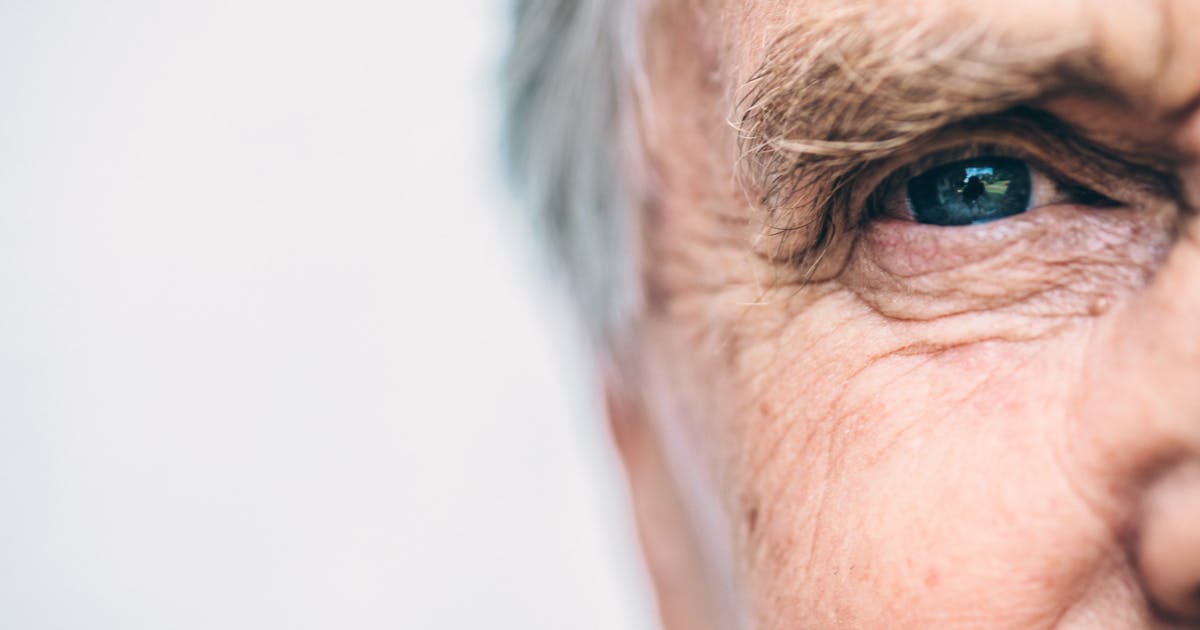 Close-up of an older man's eye