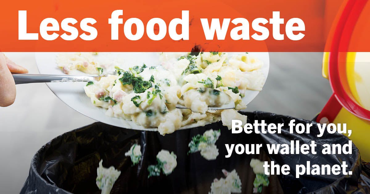 Scraping food into the trash. Less food waste. Better for you, your wallet and the planet.