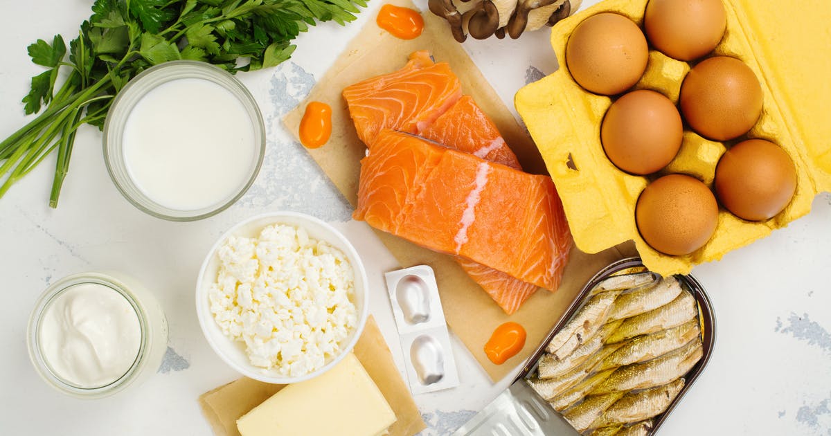 A spread of salmon, eggs and other sources of vitamin D.