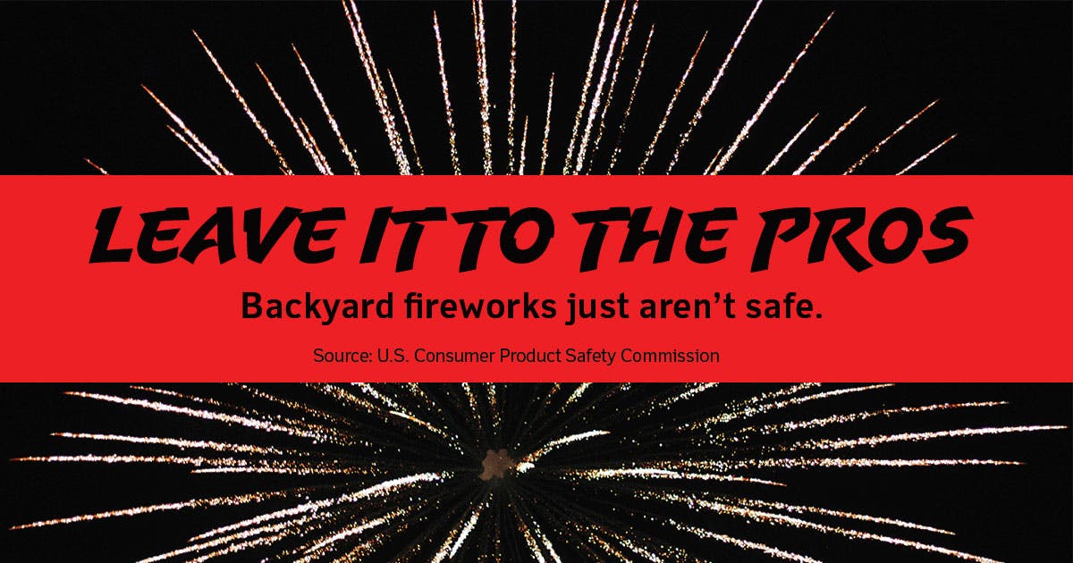 Leave it to the pros. Backyard fireworks just aren't safe.