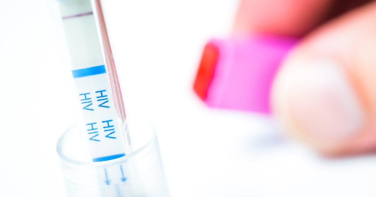  An HIV test strip in a test tube